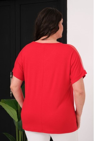 KIRMIZI BLUZ VİSKON KUMAŞ 185572