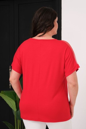 KIRMIZI BLUZ VİSKON KUMAŞ 185572