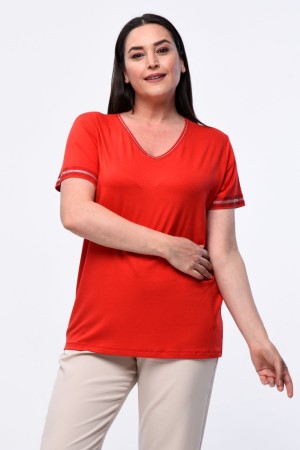 KIRMIZI BLUZ VİSKON KUMAŞ 185582