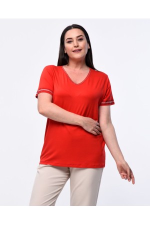 KIRMIZI BLUZ VİSKON KUMAŞ 185582