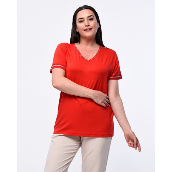 KIRMIZI BLUZ VİSKON KUMAŞ 185582