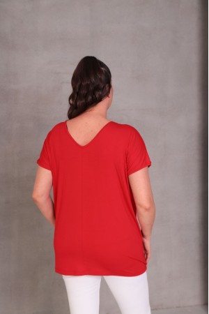 KIRMIZI BLUZ VİSKON KUMAŞ 185595