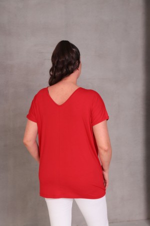 KIRMIZI BLUZ VİSKON KUMAŞ 185595