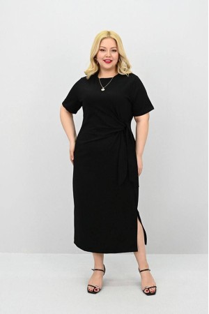 SİYAH ELBİSE İKİ İPLİK KUMAŞ 185777