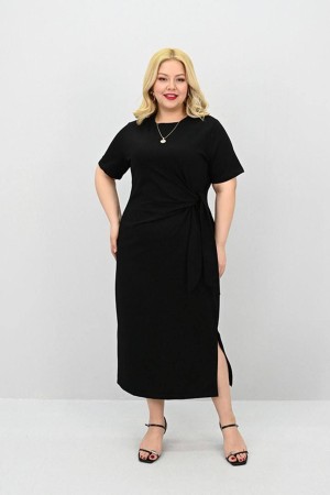 SİYAH ELBİSE İKİ İPLİK KUMAŞ 185777