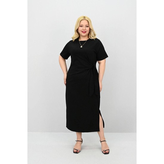 SİYAH ELBİSE İKİ İPLİK KUMAŞ 185777