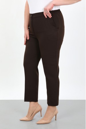 BROWN DABIL FABRIC PANTS 185901