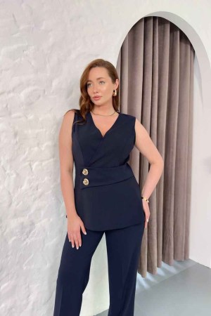 NAVY BLUE SUIT MADE OF SCUBA FABRIC 185517