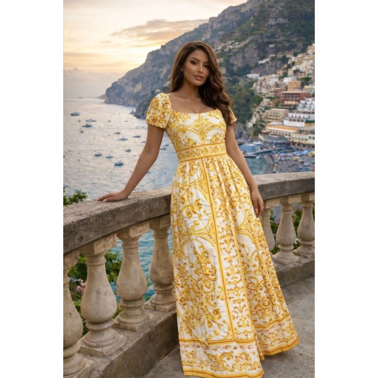 MADONNA YAKA İTHAL KREP KUMAŞ ELBİSE 185975