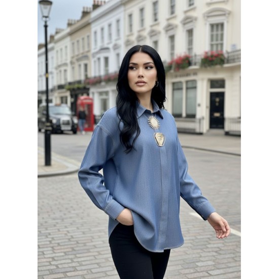 MAVİ GÖMLEK TENSEL KUMAŞ 185928