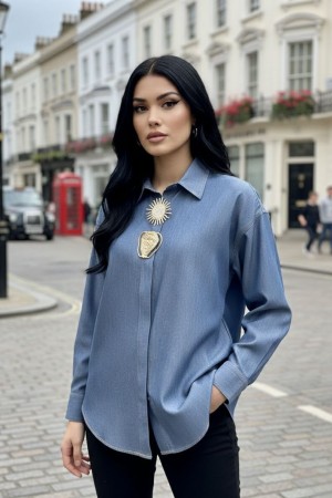 MAVİ GÖMLEK TENSEL KUMAŞ 185928