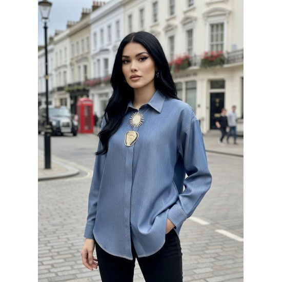 MAVİ GÖMLEK TENSEL KUMAŞ 185928