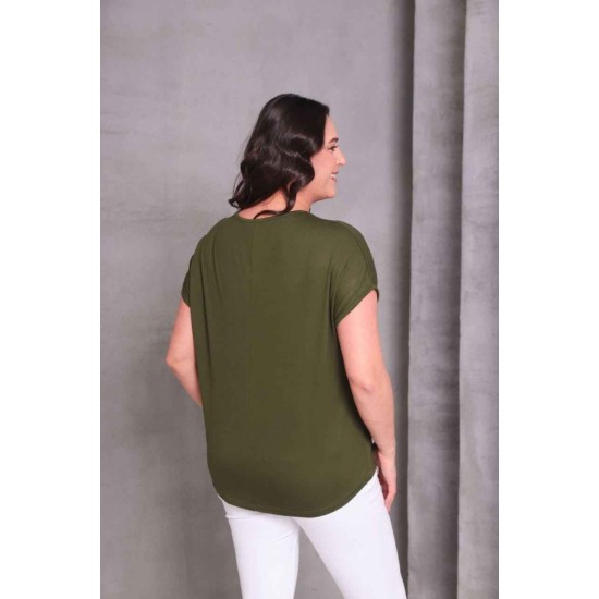 HAKİ BLUZ VİSKON KUMAŞ 185872