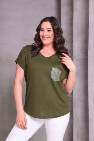 HAKİ BLUZ VİSKON KUMAŞ 185872