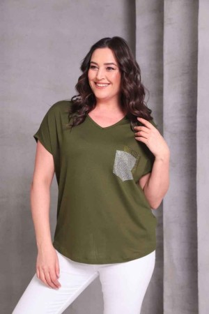 HAKİ BLUZ VİSKON KUMAŞ 185872