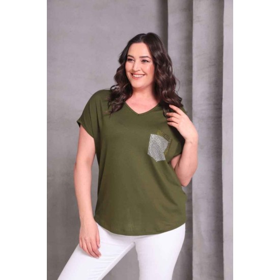 HAKİ BLUZ VİSKON KUMAŞ 185872