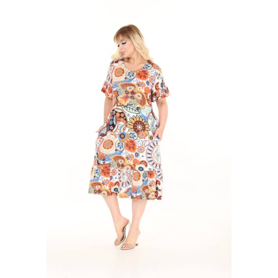 DESENLİ ELBİSE VISKON KUMAŞ 185644