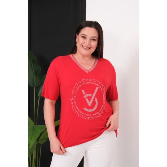 KIRMIZI BLUZ VİSKON KUMAŞ 185609