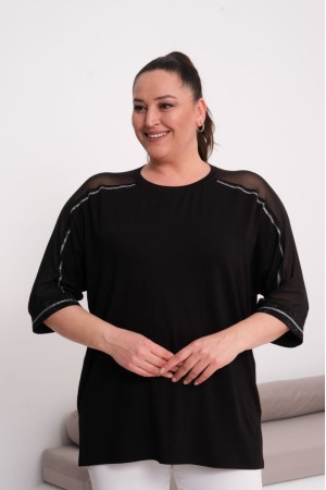 SİYAH BLUZ VİSKON KUMAŞ 185612