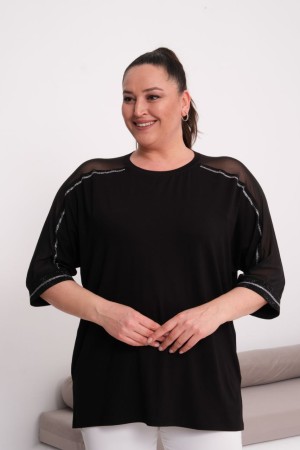 BLACK BLOUSE VISCOSE FABRIC 185612