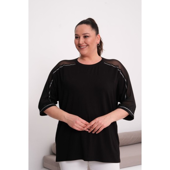 BLACK BLOUSE VISCOSE FABRIC 185612