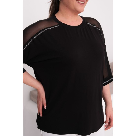 BLACK BLOUSE VISCOSE FABRIC 185612