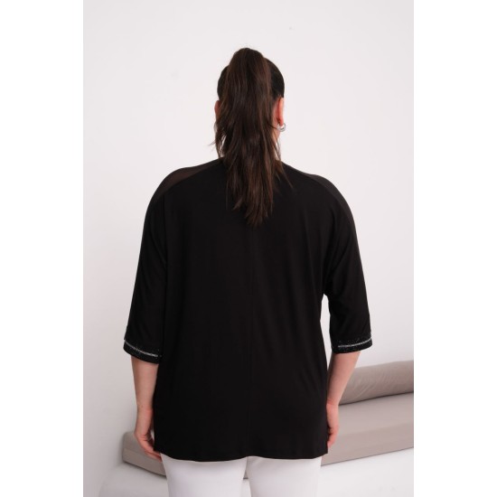 BLACK BLOUSE VISCOSE FABRIC 185612