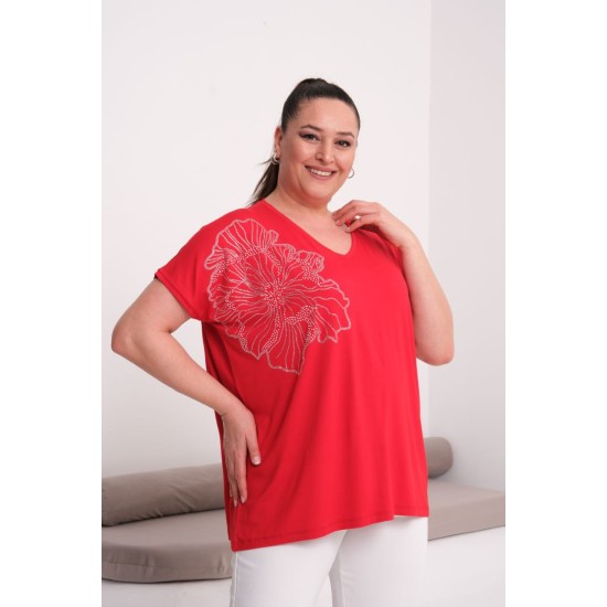 KIRMIZI BLUZ VİSKON KUMAŞ 185614