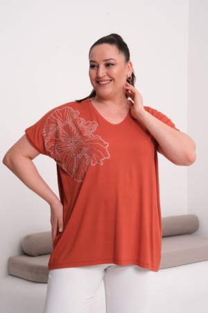 TERRACOTTA BLOUSE VISCOSE FABRIC 185616