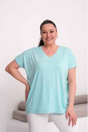 MAVİ BLUZ VİSKON KUMAŞ 185618