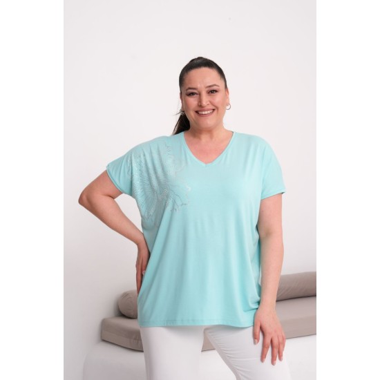 MAVİ BLUZ VİSKON KUMAŞ 185618