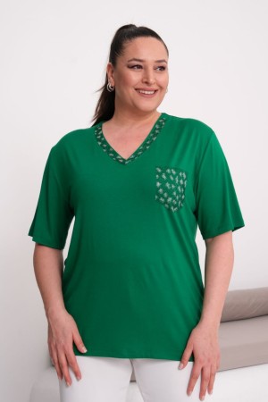 YEŞİL BLUZ VİSKON KUMAŞ 185620