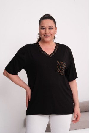 SİYAH BLUZ VİSKON KUMAŞ 185621