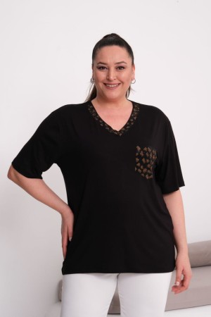 SİYAH BLUZ VİSKON KUMAŞ 185621