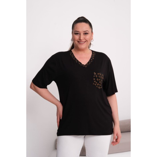 SİYAH BLUZ VİSKON KUMAŞ 185621