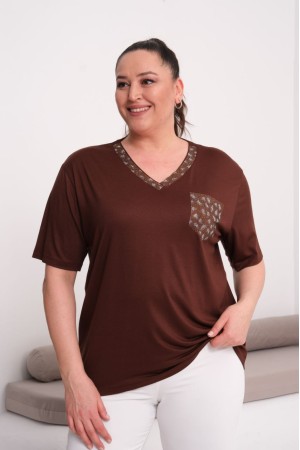 KAHVE BLUZ VİSKON KUMAŞ 185625