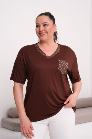 KAHVE BLUZ VİSKON KUMAŞ 185625