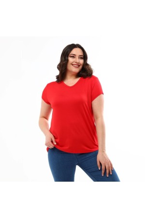 KIRMIZI BLUZ VİSKON KUMAŞ 185631