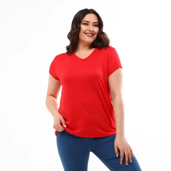 KIRMIZI BLUZ VİSKON KUMAŞ 185631