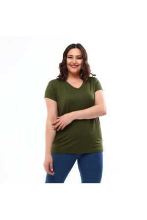 HAKİ BLUZ VİSKON KUMAŞ 185633