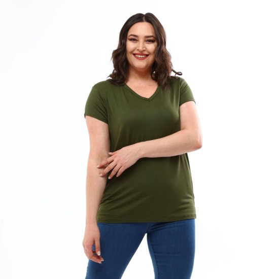 HAKİ BLUZ VİSKON KUMAŞ 185633