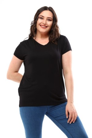 SİYAH BLUZ VİSKON KUMAŞ 185634