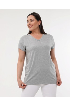 GRİ BLUZ VİSKON KUMAŞ 185637