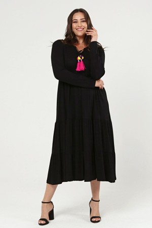 SİYAH ELBİSE VİSKON KUMAŞ 185791