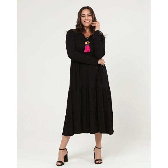 SİYAH ELBİSE VİSKON KUMAŞ 185791