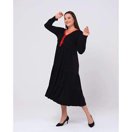 SİYAH ELBİSE VİSKON KUMAŞ 185793