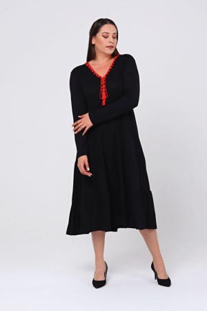 SİYAH ELBİSE VİSKON KUMAŞ 185793