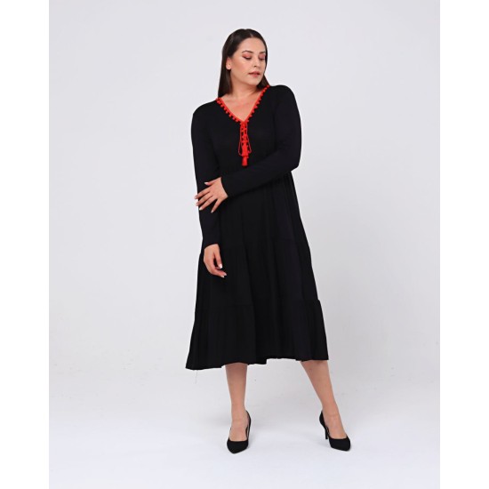 SİYAH ELBİSE VİSKON KUMAŞ 185793