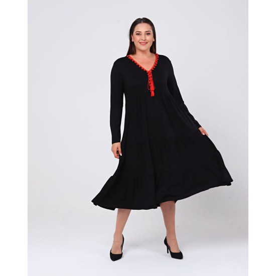 SİYAH ELBİSE VİSKON KUMAŞ 185793