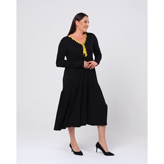 SİYAH ELBİSE VİSKON KUMAŞ 185794